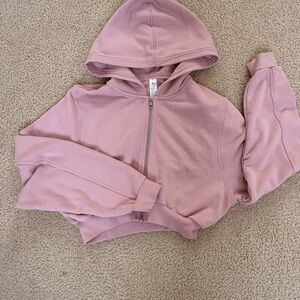 Pink Cropped Hoodie